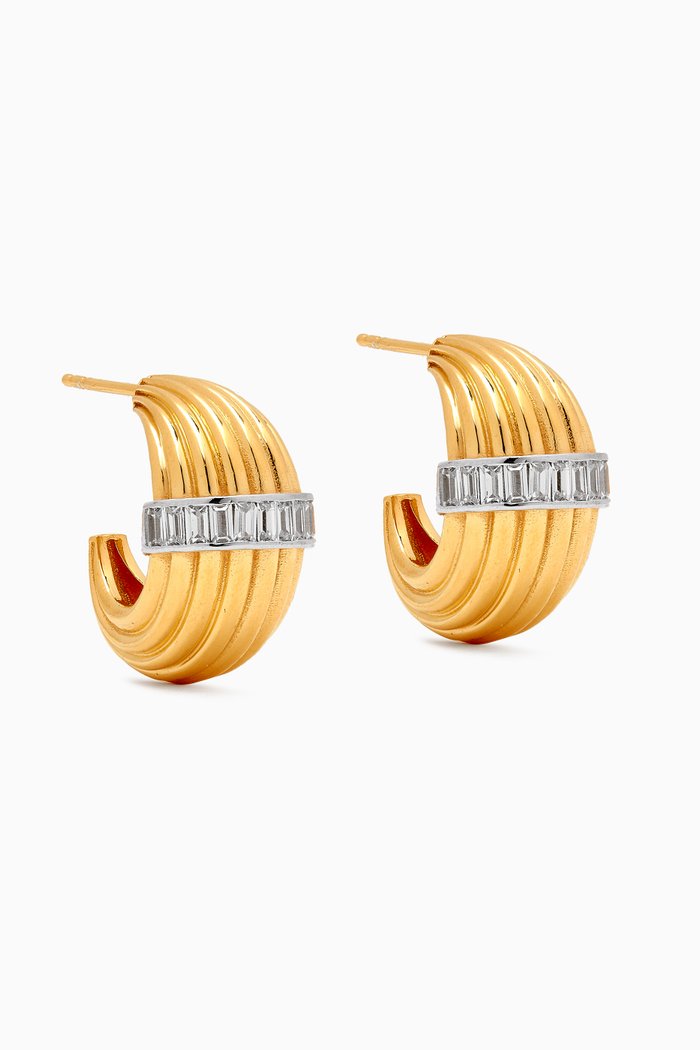

CZ Hoop Earrings in 24kt Gold-plated Sterling Silver