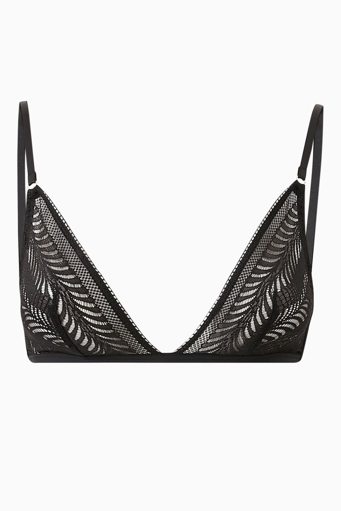 

Minimalist Triangle Bra in Lace, Black