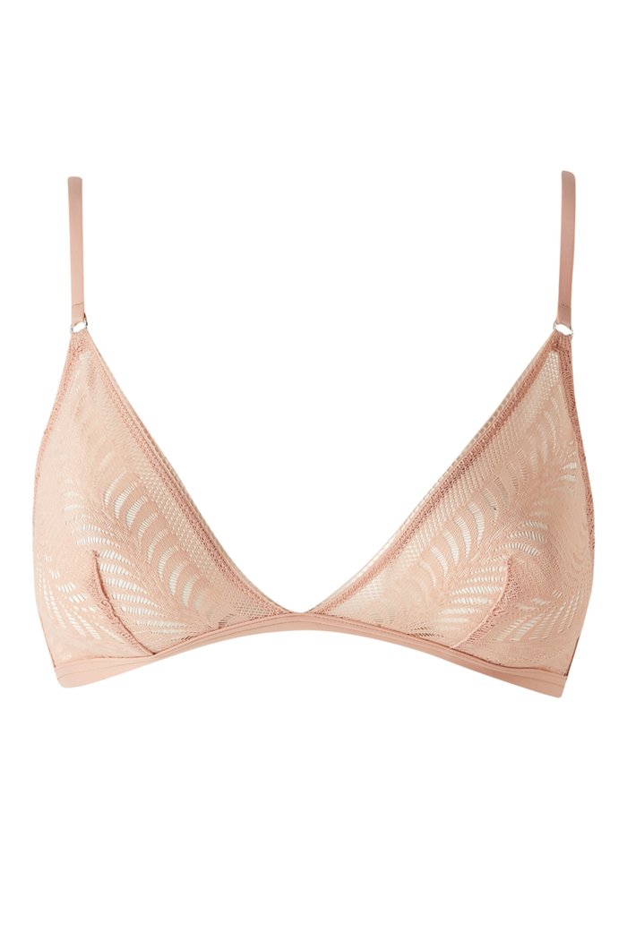 

Minimalist Triangle Bra in Lace, Orange