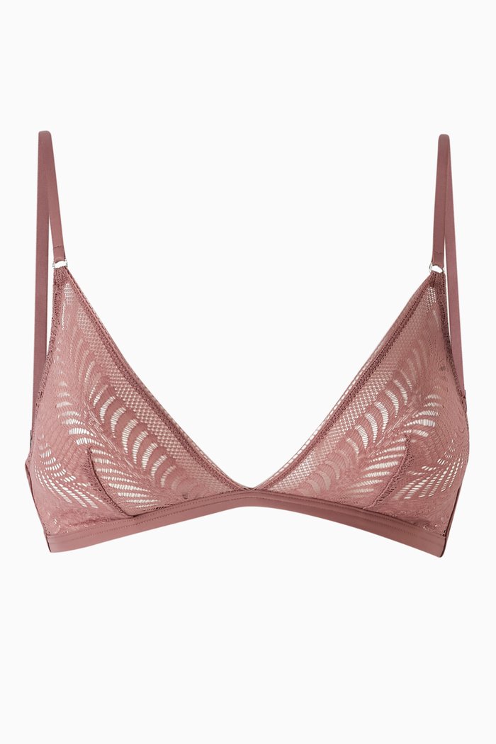 

Minimalist Triangle Bra in Lace, Pink