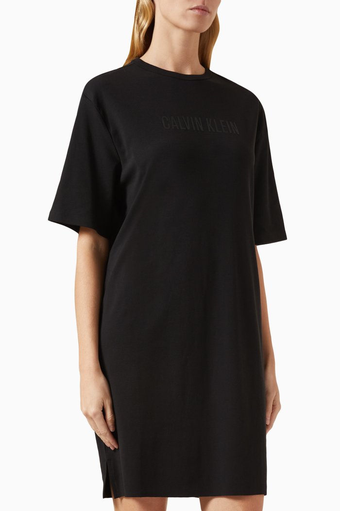 

Logo Night Dress in Cotton-blend, Black