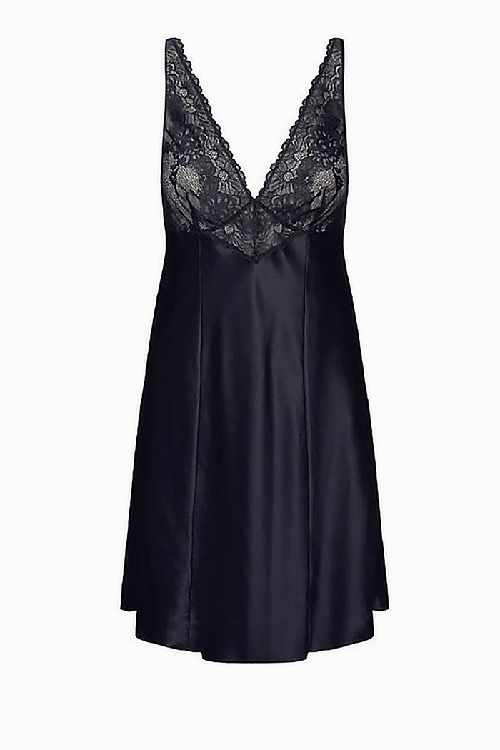 

Night Dress in Silk & Lace, Black