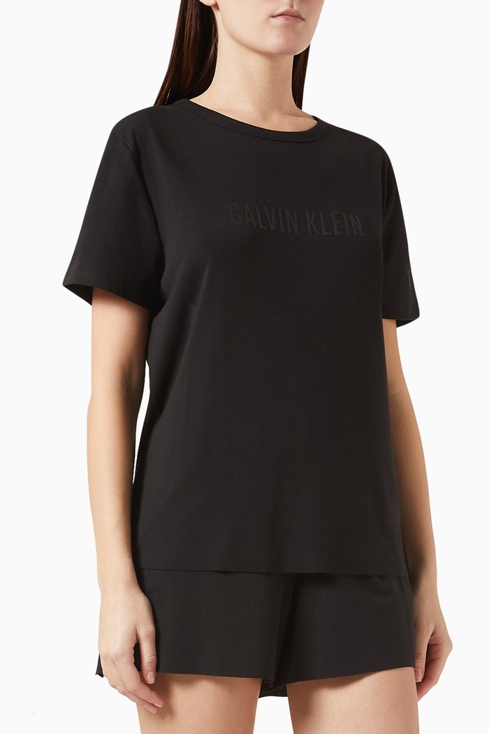 

T-shirt & Shorts Pyjama Set in Cotton Blend, Black