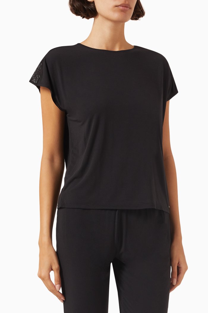 

Minimalist Pyjama Top in Modal-jersey, Black