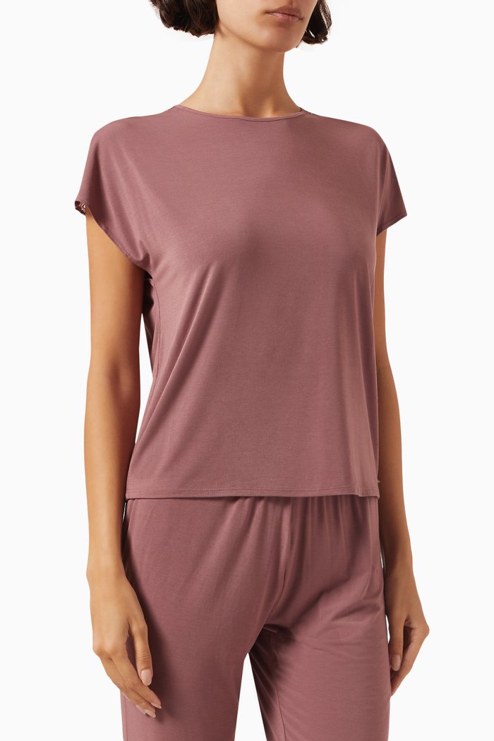 

Minimalist Pyjama Top in Modal-jersey, Pink