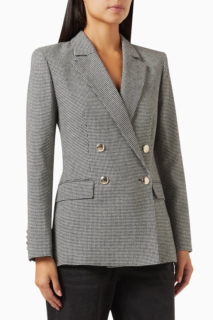 

Houndstooth Suit Jacket in Recycled Cotton-blend, Multicolour