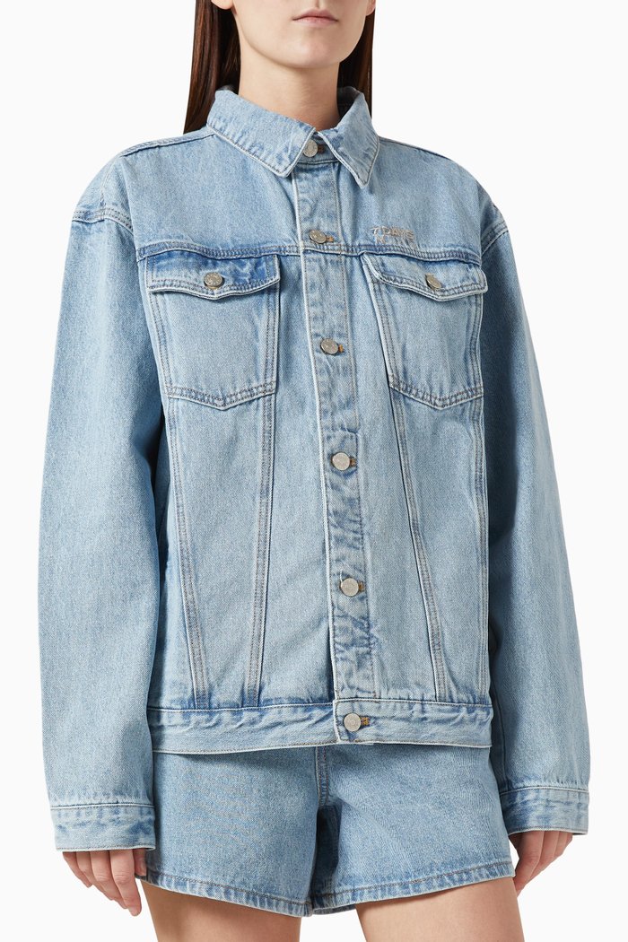 

Oversized Jacket in Denim, Blue