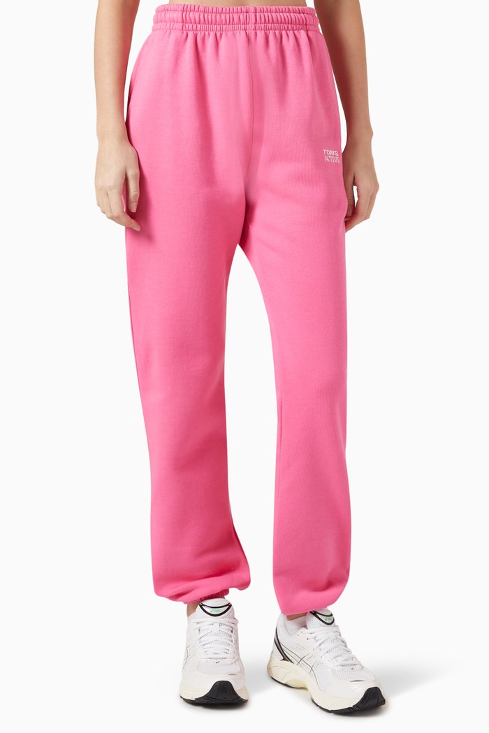 Logo Sweatpants in Cotton, Pink