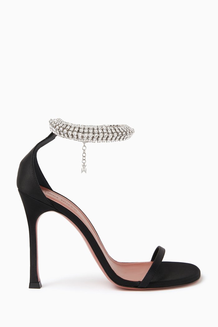

Iman 105 Crystal-embellished Sandals in Satin, Black