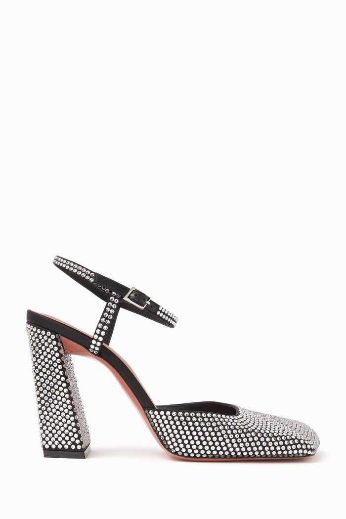 

Charlotte 95 Crystal-embellished Pumps in Satin, Black