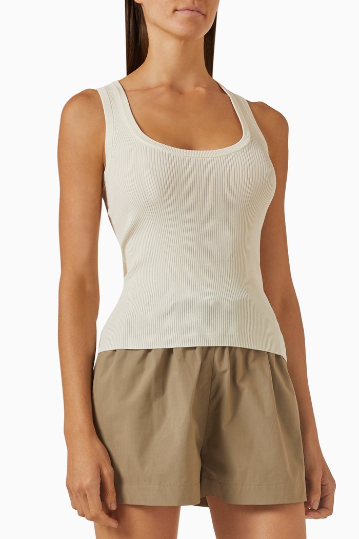 

Ribbed Tank Top in Viscose-blend, Neutral