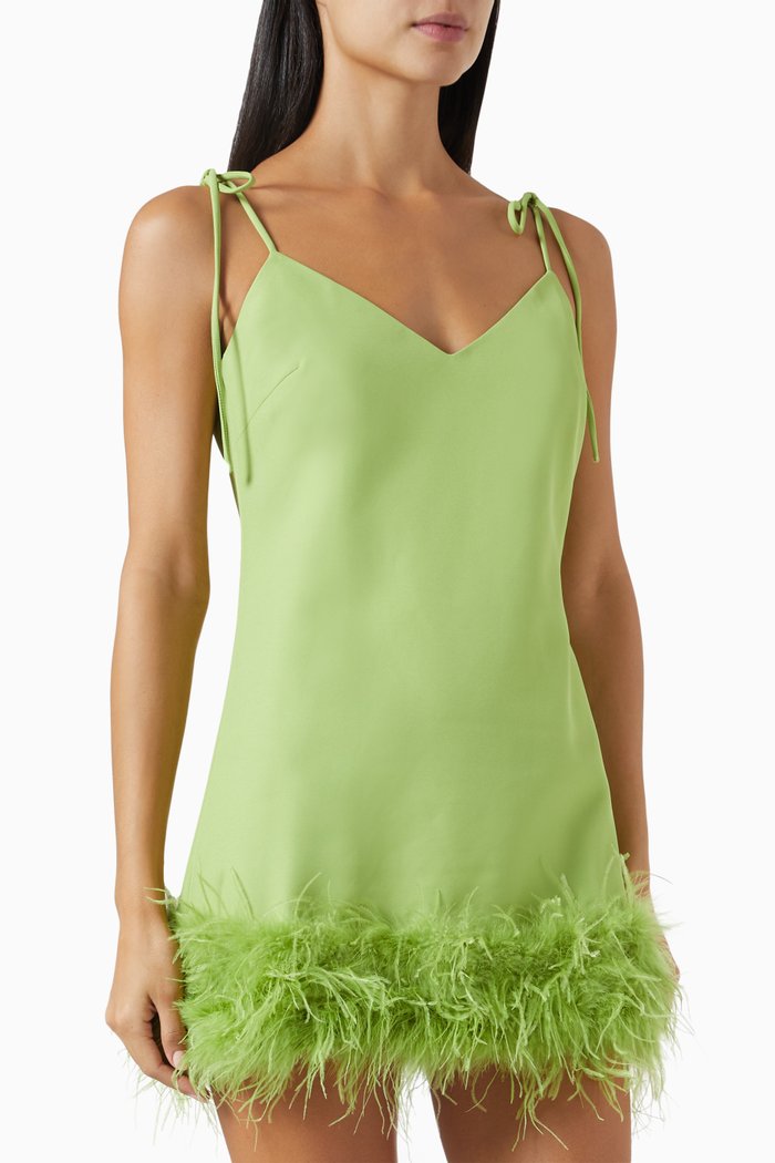 

Focal Point Faux Fur Mini Dress, Green