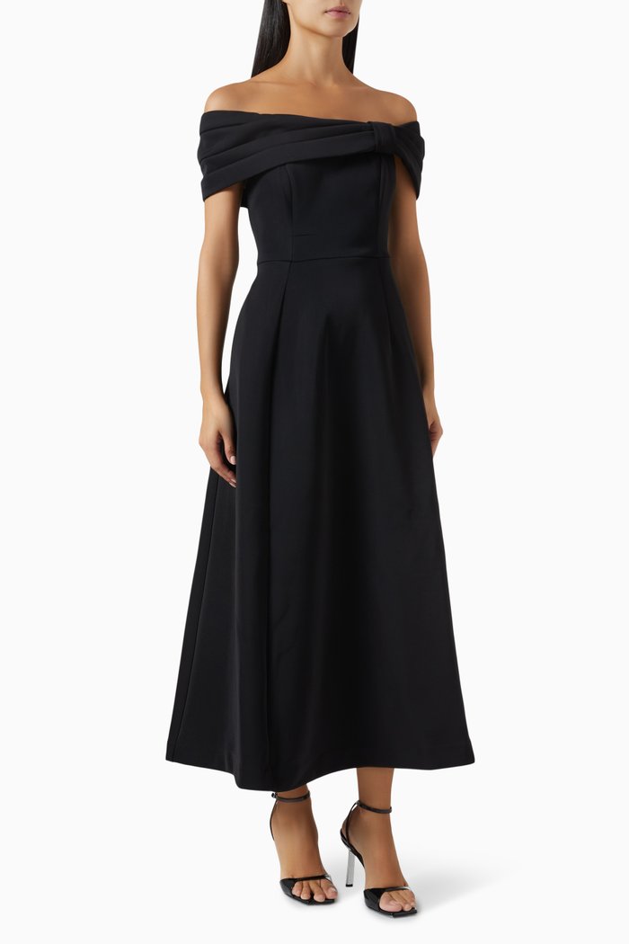

Wistful Off-shoulder Maxi Dress, Black