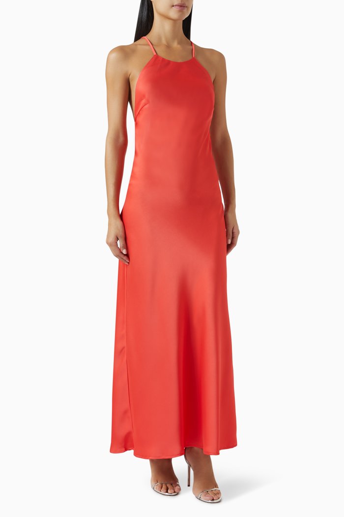 

Lucid Maxi Dress in Satin, Pink