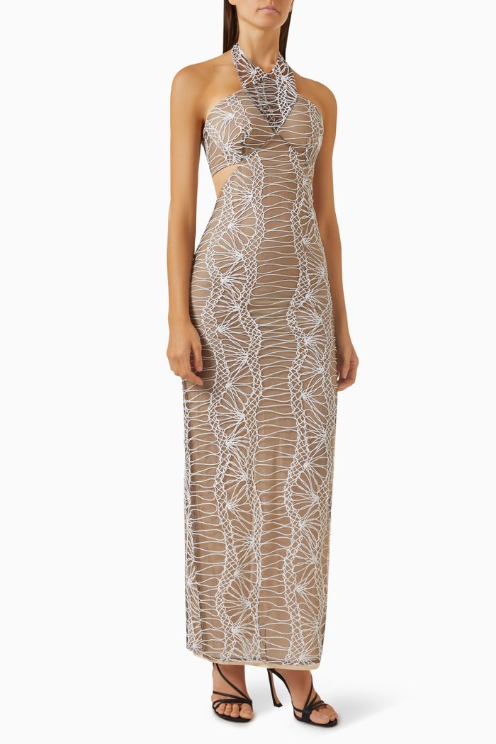 

Long & Lost Maxi Dress in Tulle, Multicolour