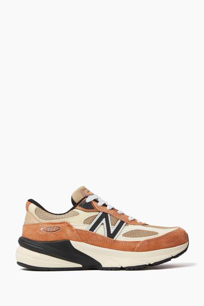 

Made in USA 990v6 Sneakers in Mesh & Suede, Brown
