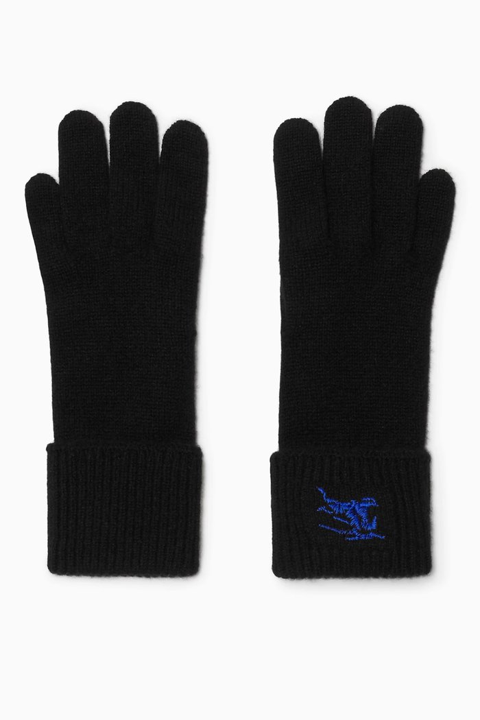 

EKD Logo Gloves in Cashmere Blend Knit, Black