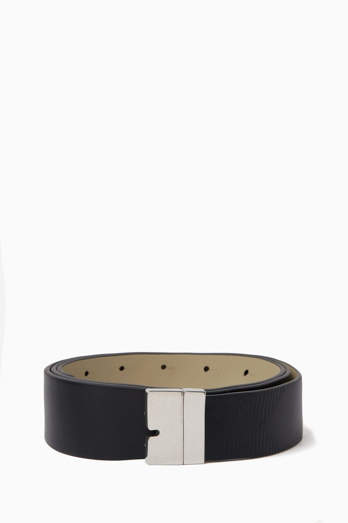 

Reversible B Cut Belt in Calf Leather, Black