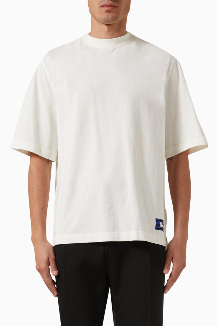 

Logo Patch T-Shirt in Cotton-Jersey, White
