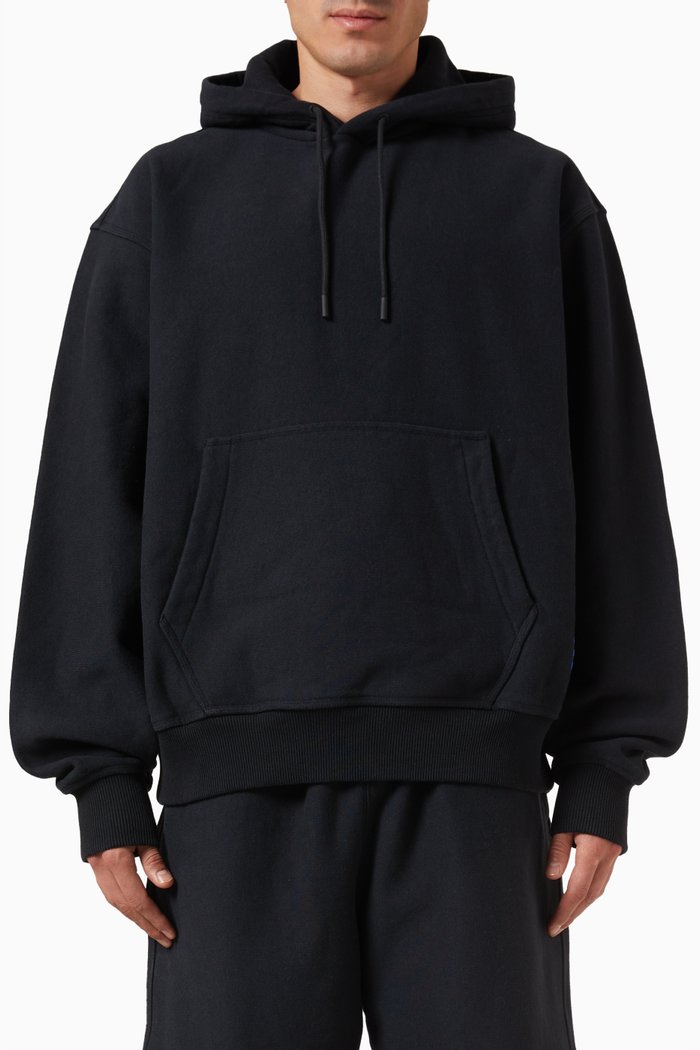 

Logo Print Hoodie in Cotton Jersey, Black