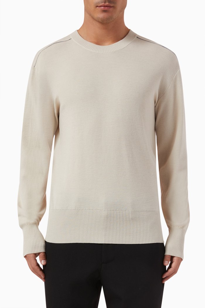 

Knitted Sweater in Wool, Neutral
