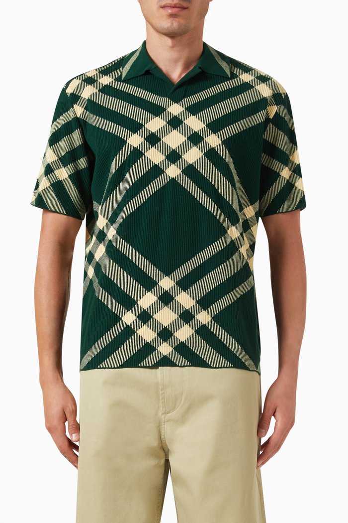 

Check Polo Shirt in Wool-blend, Multicolour