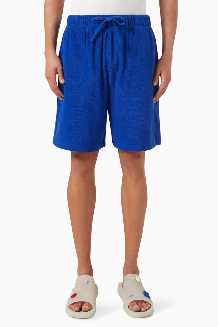 

Drawcord Shorts in Cotton Terry, Blue