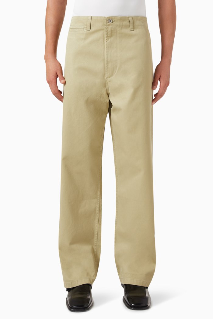 Tailored Chinos in Cotton Twill, Neutral