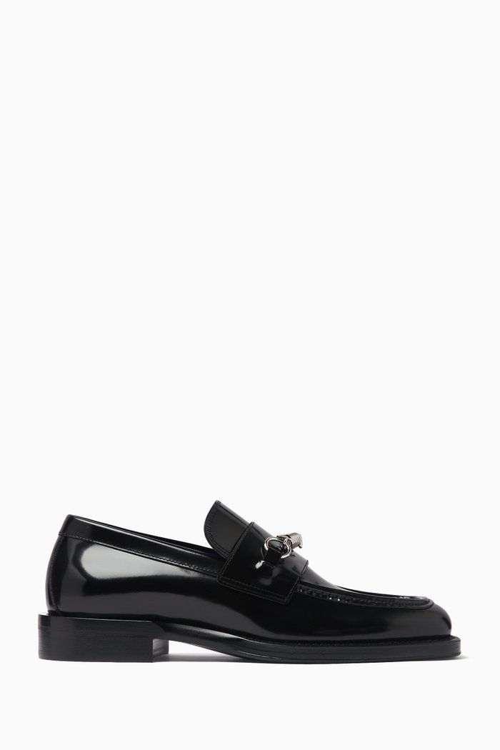 Barbed Loafers in Leather, Black