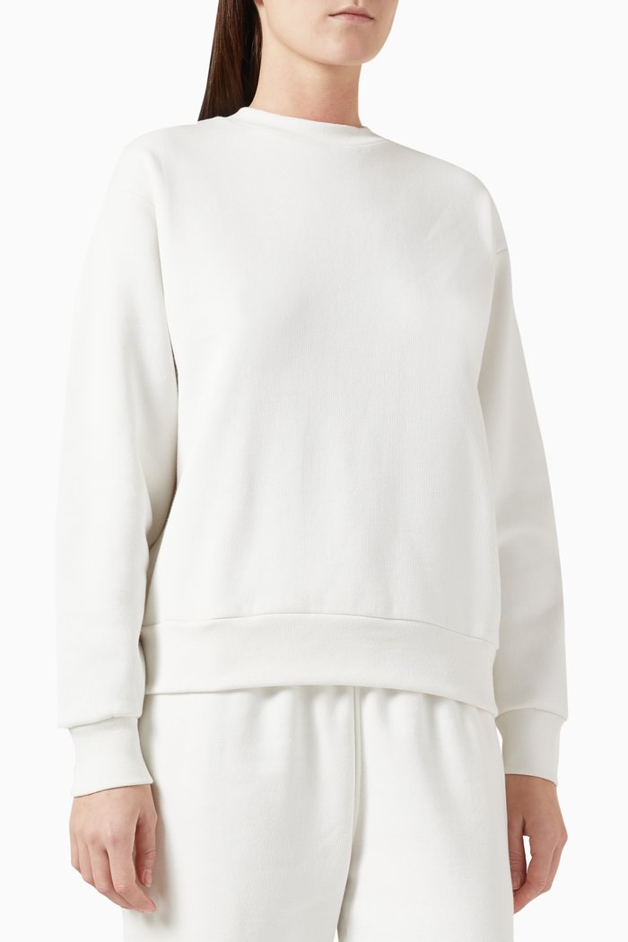 

Crystal-embellished Sweatshirt in Cotton, Neutral