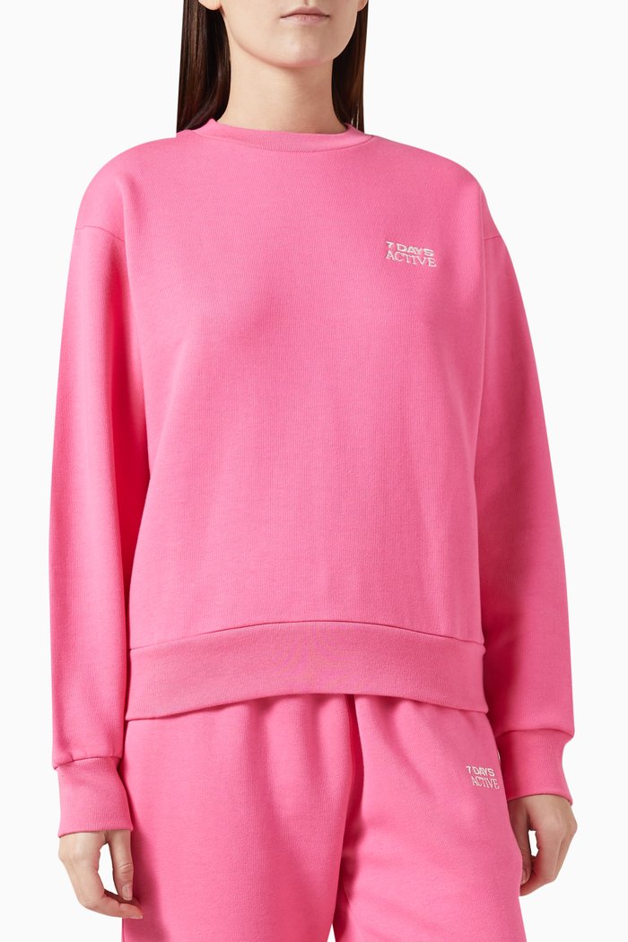 Logo Sweatshirt in Cotton, Pink