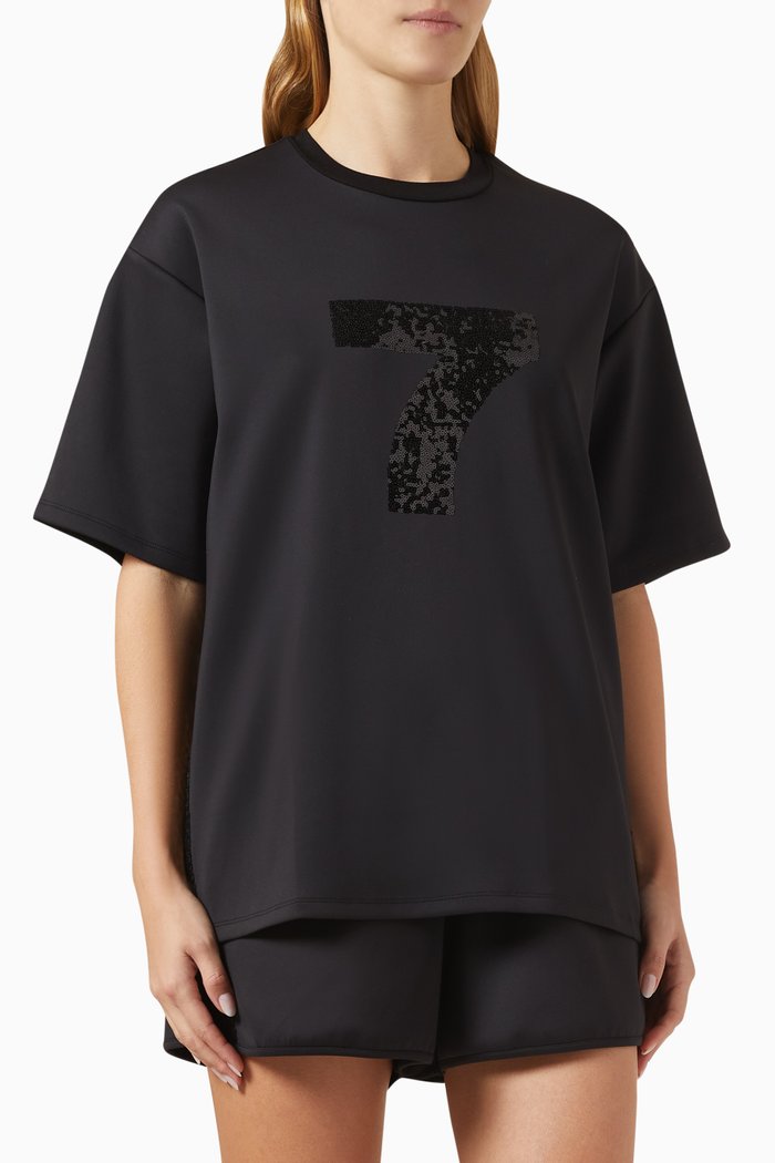 

Sequinned Basket T-shirt, Black