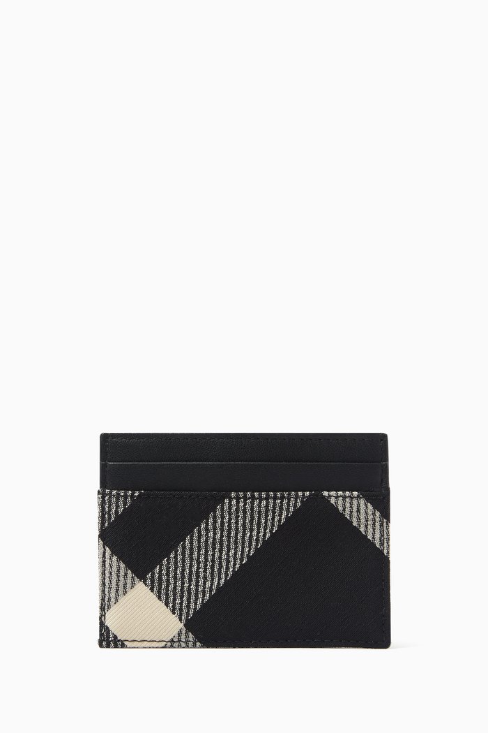 

Check Card Case in Cotton-blend, Black