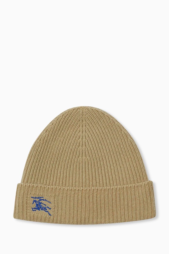 

EKD Logo Beanie in Cashmere Knit, Neutral