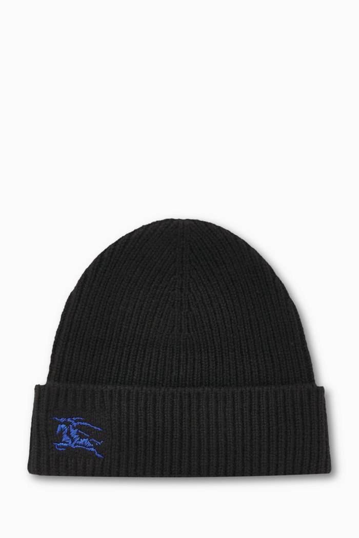 EKD Logo Beanie in Cashmere Knit, Black