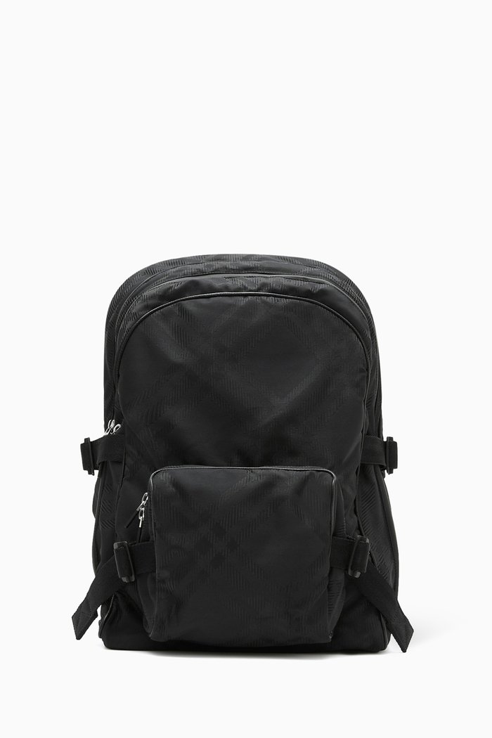 

Check Jacquard Backpack in Nylon, Black