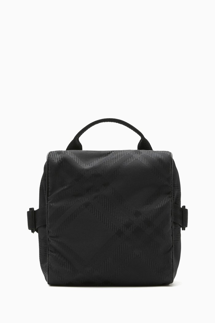 

Check Jacquard Crossbody Bag in Nylon, Black