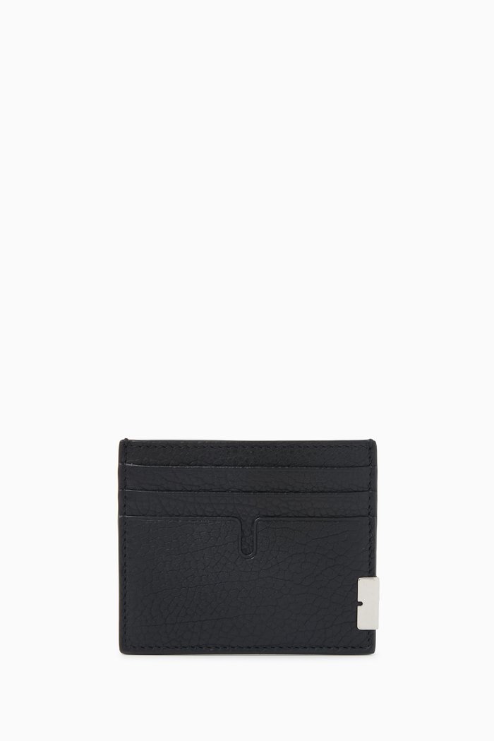 

Tall B Cut Card Case in Calf Leather, Black