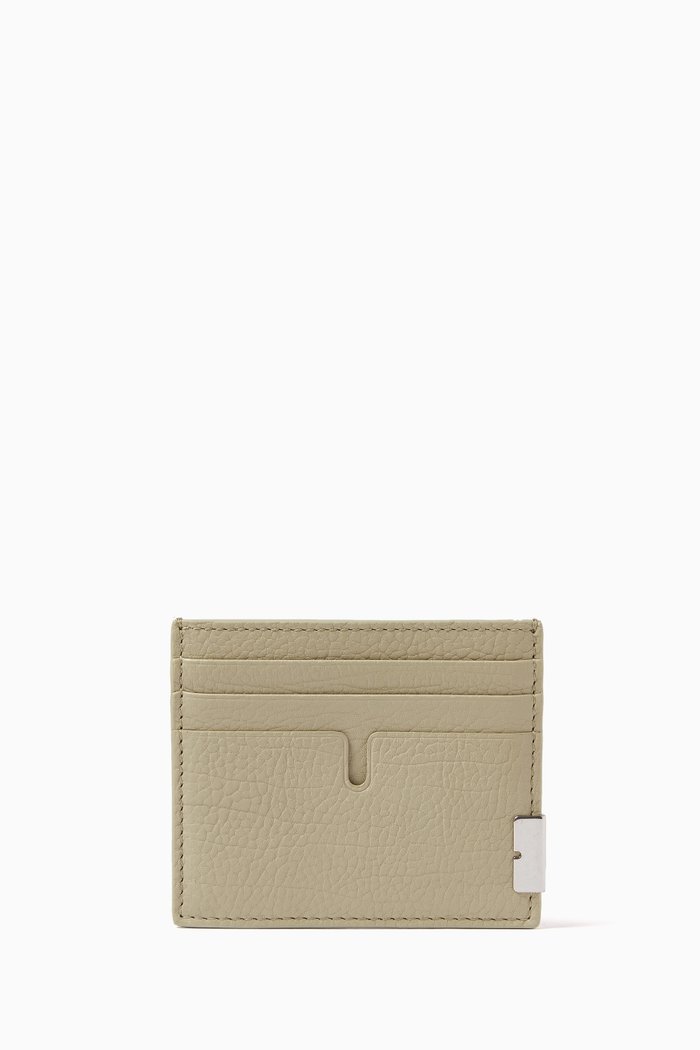 

Tall B-cut Card Holder in Leather, Neutral