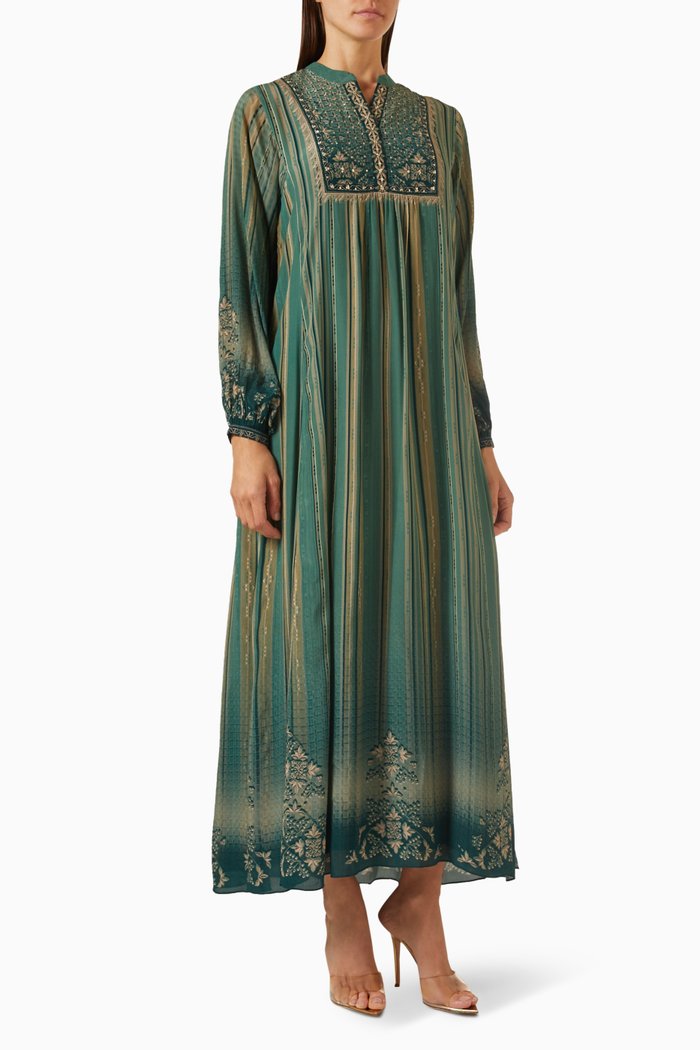 

Tafari Kaftan in Crepe, Green