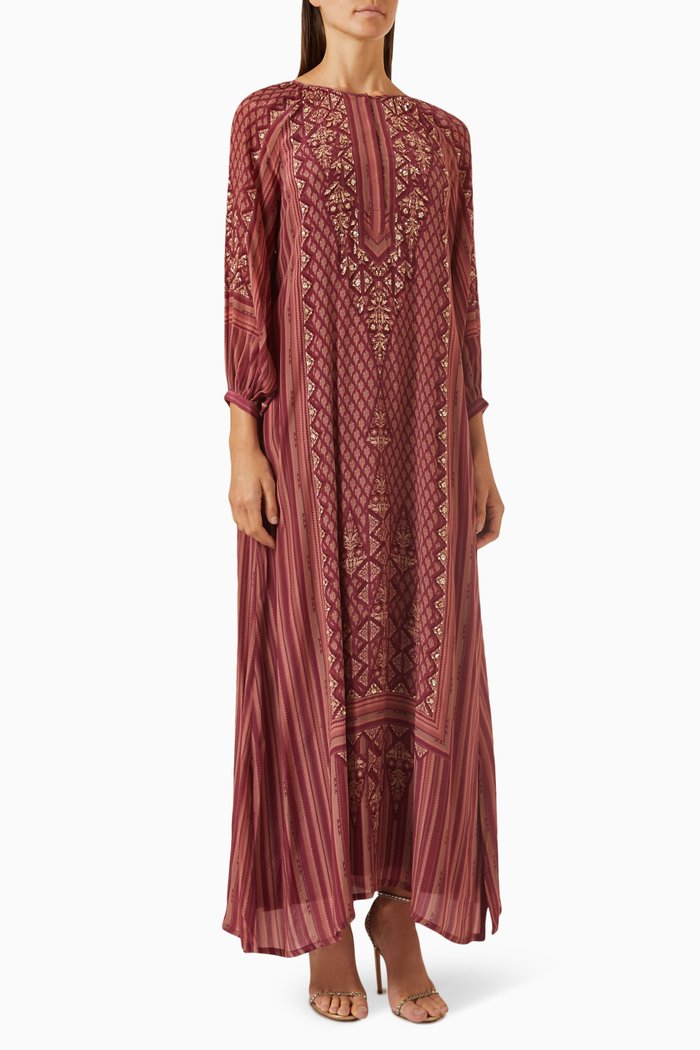 

Mazna Kaftan in Crepe, Red