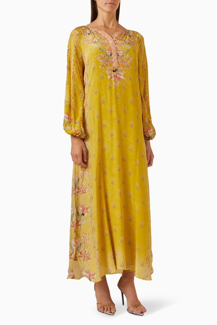 

Nisho Kaftan in Crepe, Yellow