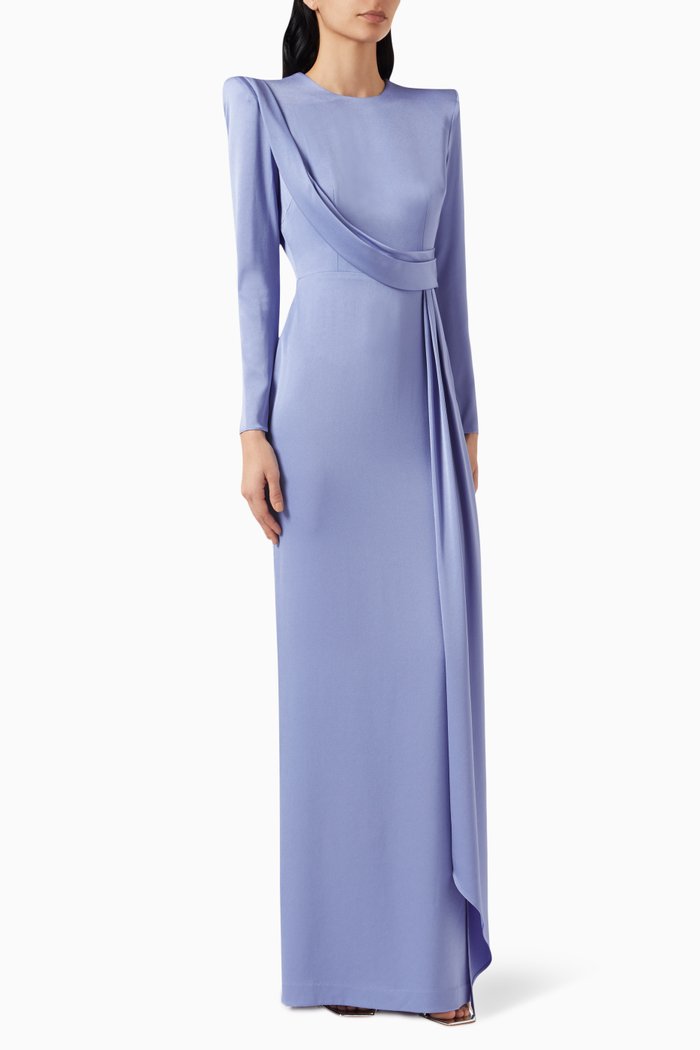 

Drape Maxi Dress in Satin-crepe, Purple