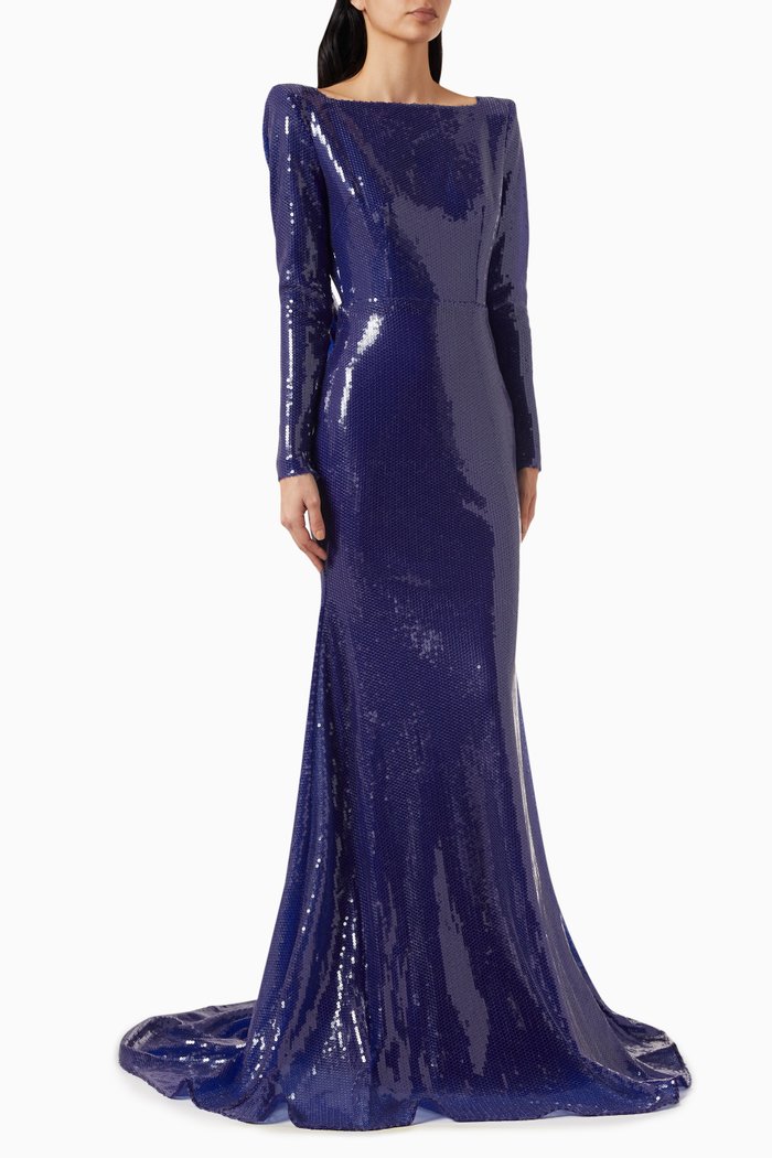 

Drape Maxi Dress in Sequin, Pink