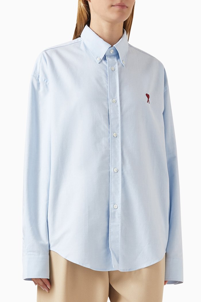 

Boxy-fit Shirt in Cotton, Blue