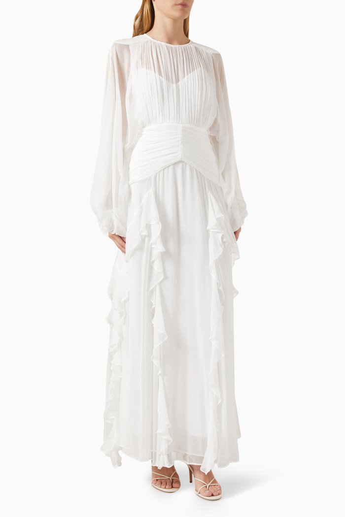 

Margot Maxi Dress in Chiffon, Neutral