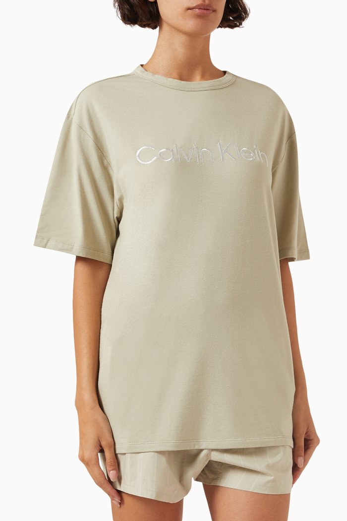 

Logo Pyjama Top in Cotton-blend, Green
