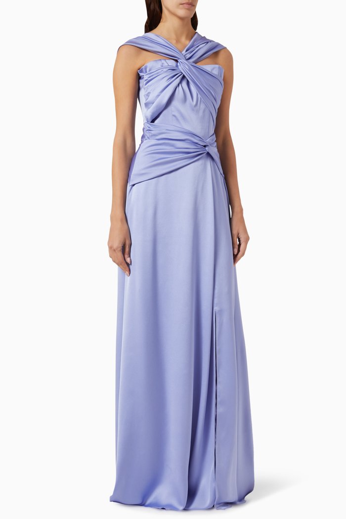 

Twist Halterneck Gown, Purple