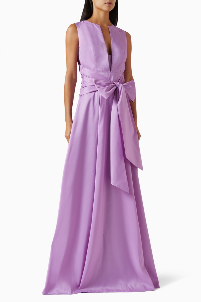 

Waist Tie-up Gown, Purple