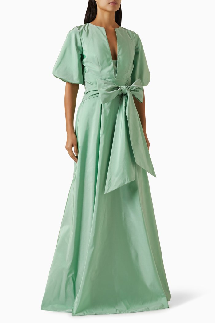 

Waist Tie-up Maxi Dress, Green